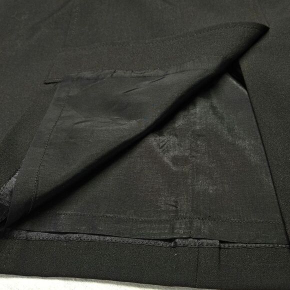 BCBGMaxAzria Black Off Center Front Split Hem Back Zip Lined Stretch Short Skirt - Picture 5 of 14